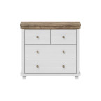 Komoda Evora 4S Biały Abiskoash/Dąb Lefkas