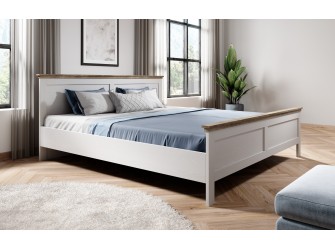 Łóżko Evora 160x200 Biały Abiskoash/Dąb Lefkas