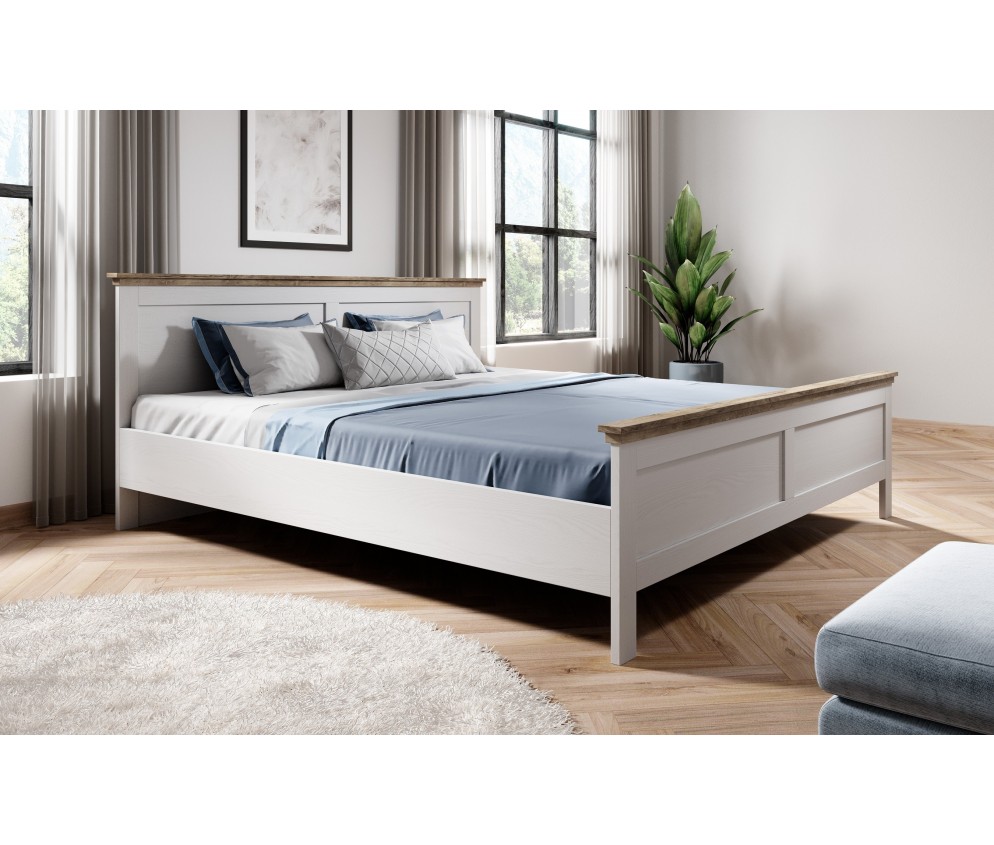 Łóżko Evora 160x200 Biały Abiskoash/Dąb Lefkas