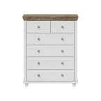 Komoda Evora 6S Biały Abiskoash/Dąb Lefkas