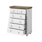 Komoda Evora 6S Biały Abiskoash/Dąb Lefkas