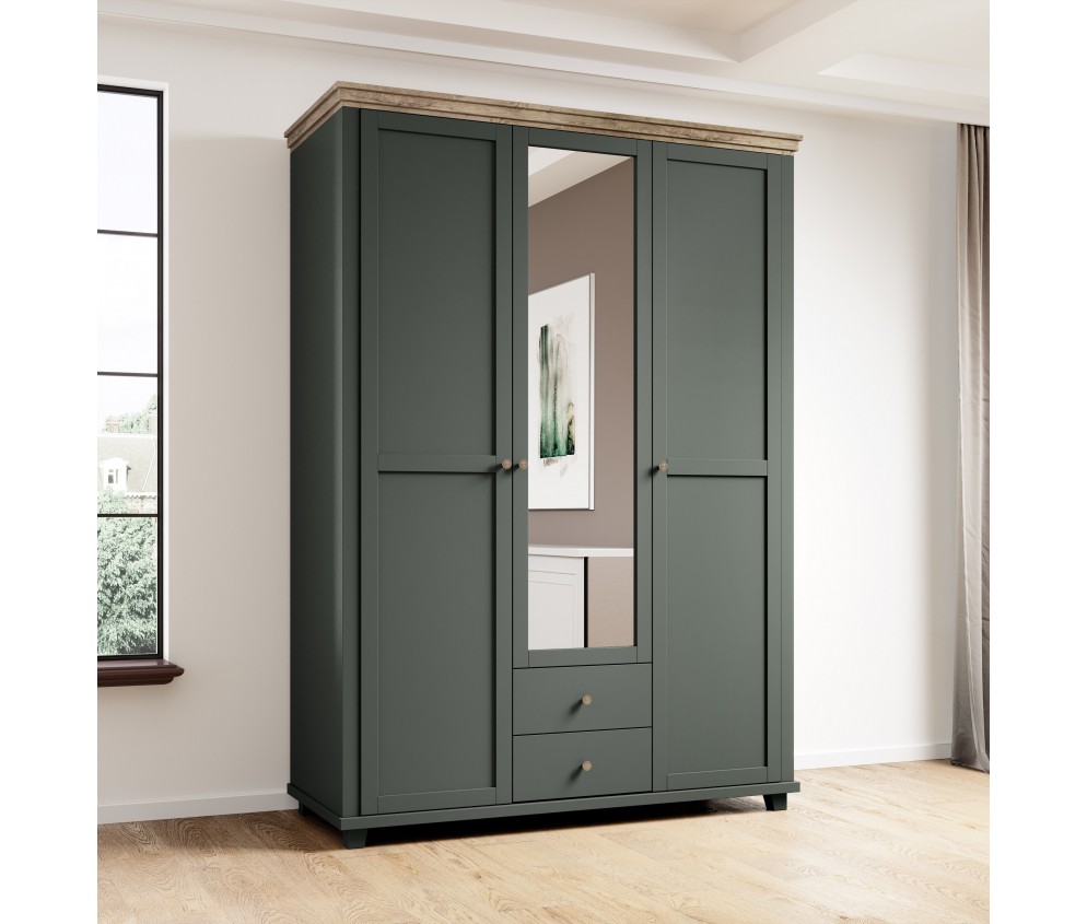 Szafa Evora 3D2S Zielony/Dąb Lefkas