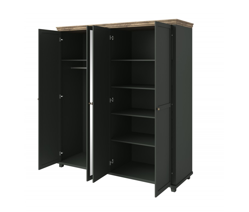 Szafa Evora 4D Zielony/Dąb Lefkas