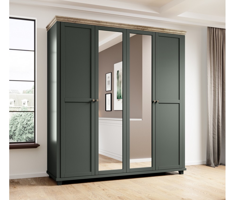 Szafa Evora 4D Zielony/Dąb Lefkas