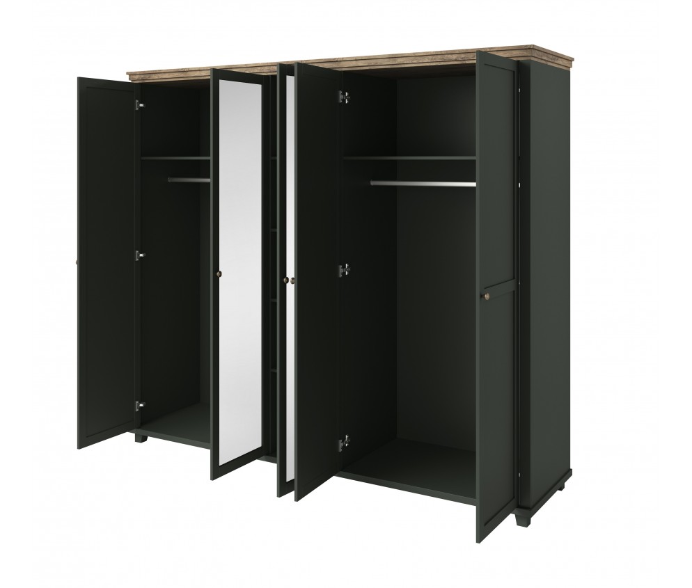 Szafa Evora 5D Zielony/Dąb Lefkas