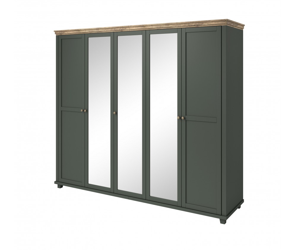 Szafa Evora 5D Zielony/Dąb Lefkas