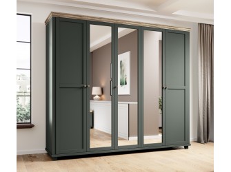 Szafa Evora 5D Zielony/Dąb Lefkas