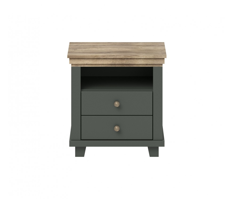 Stolik Nocny Evora 2S Zielony/Dąb Lefkas