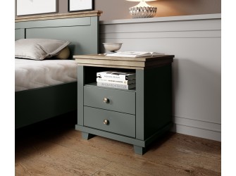 Stolik Nocny Evora 2S Zielony/Dąb Lefkas