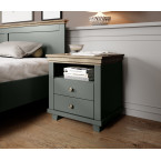 Stolik Nocny Evora 2S Zielony/Dąb Lefkas