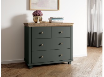 Komoda Evora 4S Zielony/Dąb Lefkas