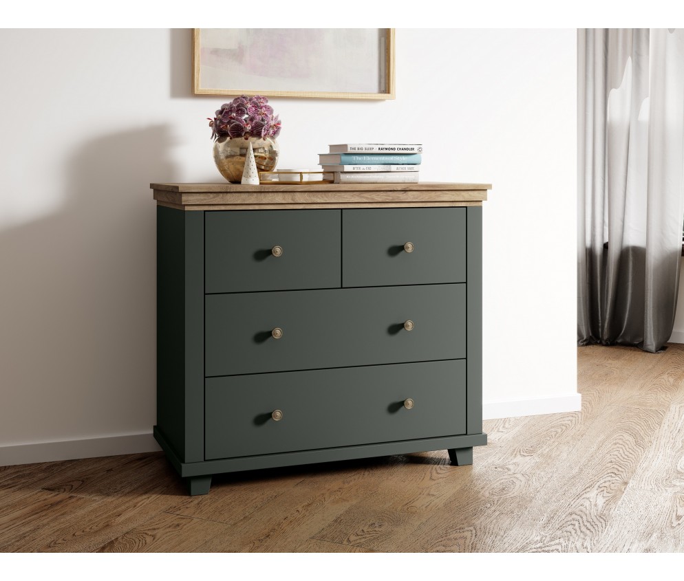 Komoda Evora 4S Zielony/Dąb Lefkas