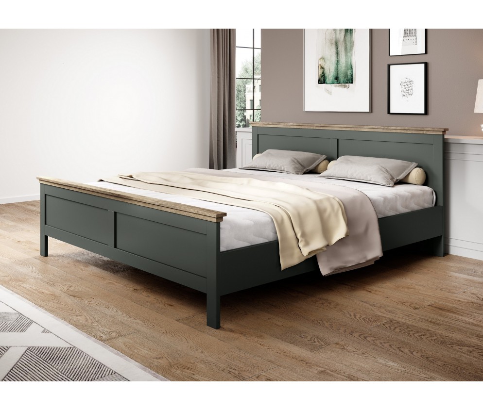 Łóżko Evora 160x200 Zielony/Dąb Lefkas
