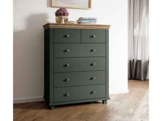 Komoda Evora 6S Zielony/Dąb Lefkas