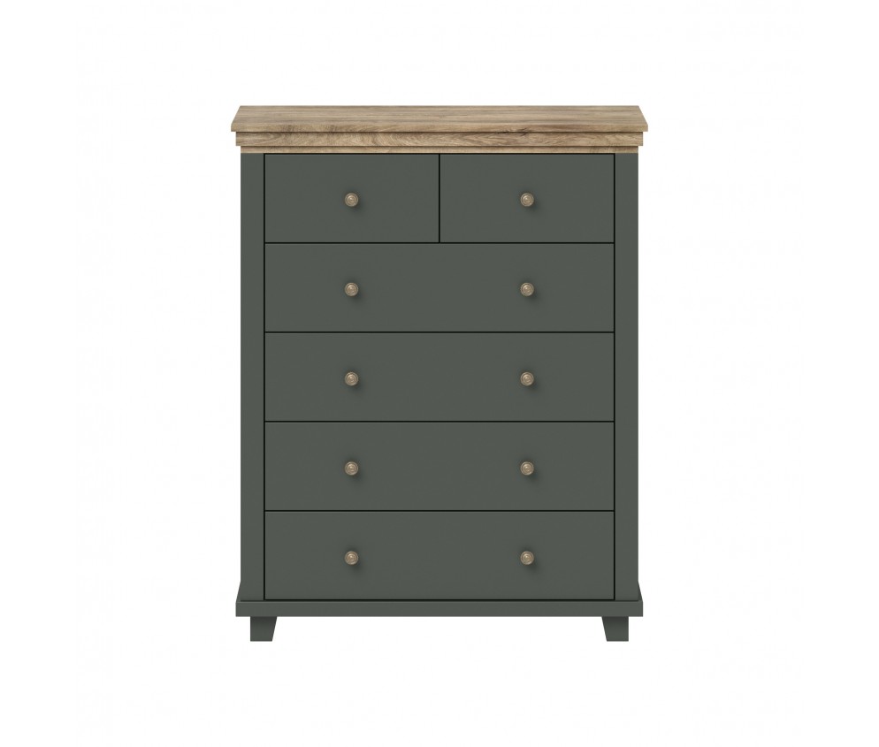 Komoda Evora 6S Zielony/Dąb Lefkas