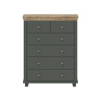 Komoda Evora 6S Zielony/Dąb Lefkas