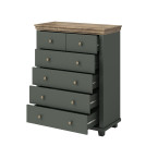 Komoda Evora 6S Zielony/Dąb Lefkas