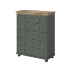 Komoda Evora 6S Zielony/Dąb Lefkas