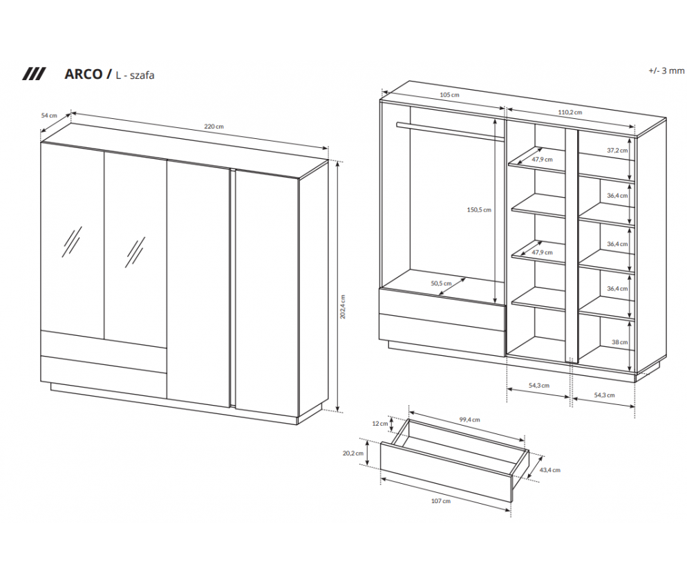Szafa Coro 220 Połysk