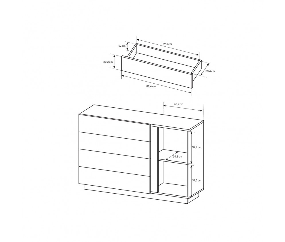 Komoda Coro 138 1D4S Połysk