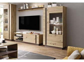 Meblościanka Coro Dąb Artisan/Grafit