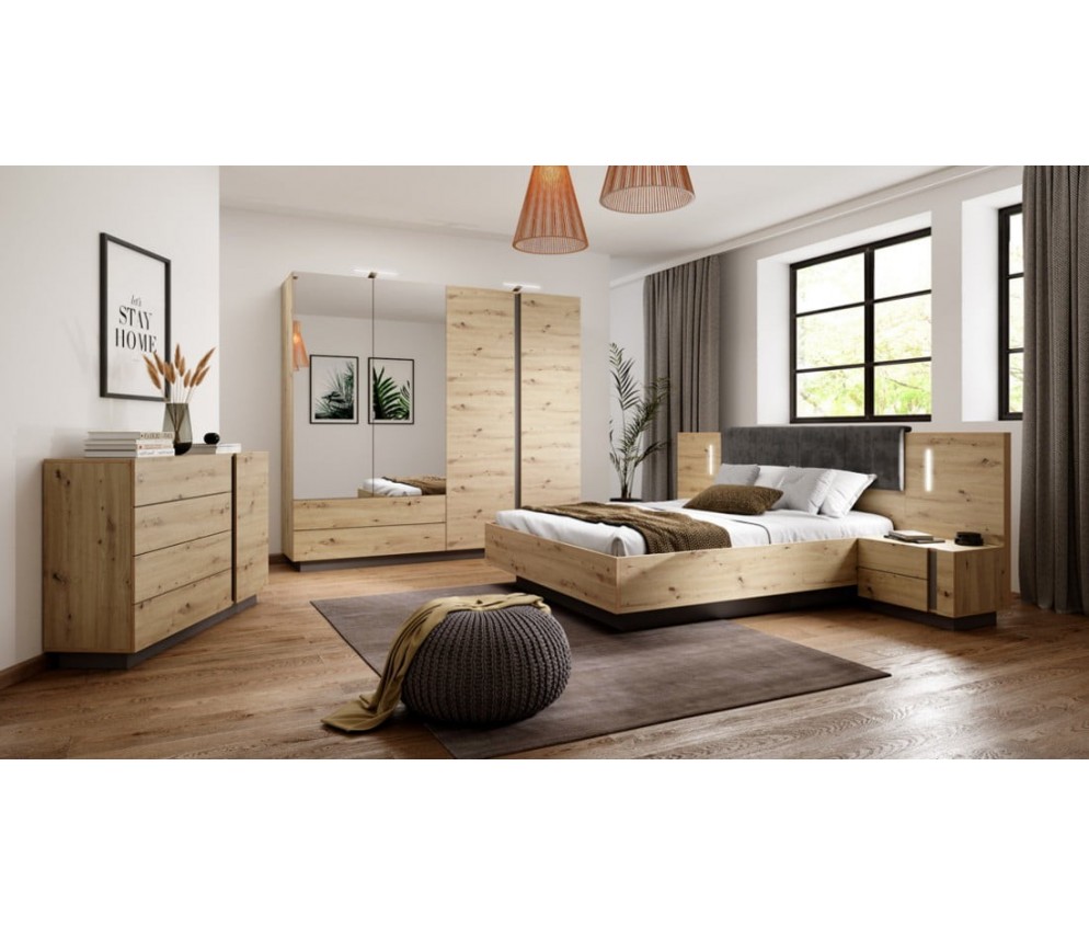 Szafa Coro 220 Dąb Artisan/Grafit