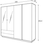 Szafa Coro 220 Dąb Artisan/Grafit