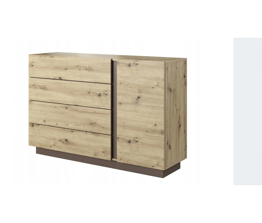 Komoda Coro 138 1D4S Dąb Artisan/Grafit