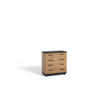 Komoda Ive 4SZ Czarny Mat/Dąb Artisan