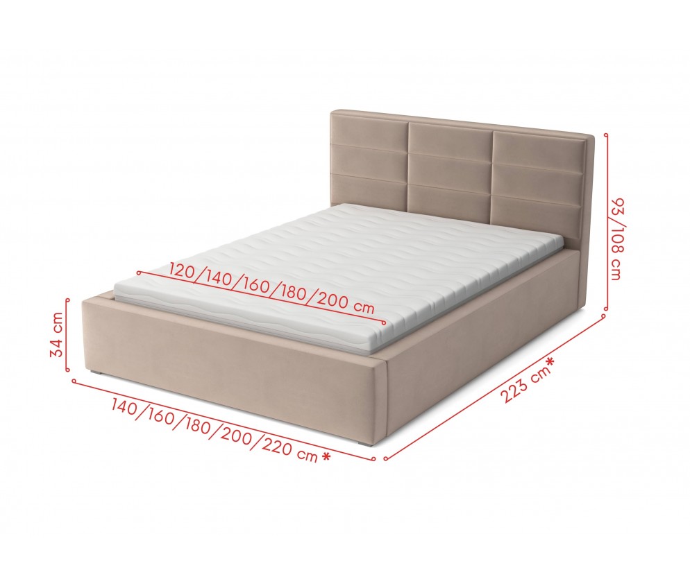 Łóżko Tapicerowane Azarx 140x200