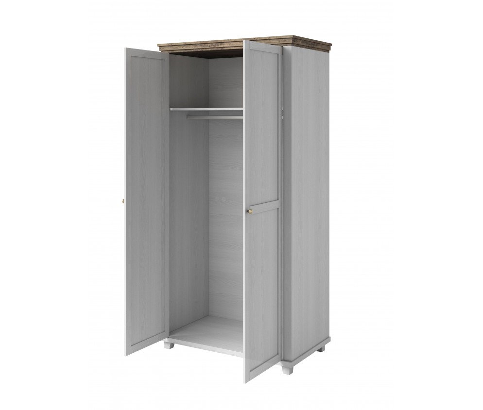 Szafa Evora 2D Biały Abiskoash/Dąb Lefkas