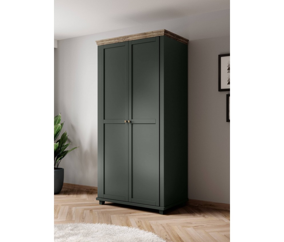 Szafa Evora 2D Zielony/Dąb Lefkas