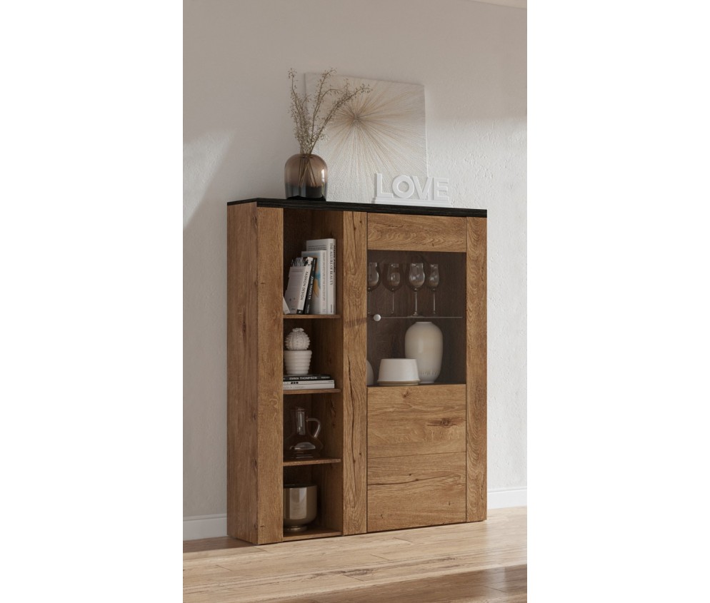 Komoda Wysoka Lora 1D Dąb Lefkas/Touchwood