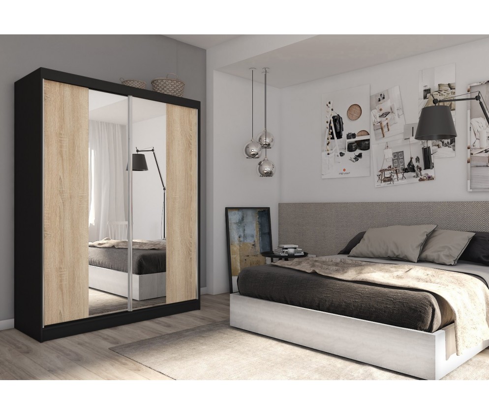 Szafa przesuwna Laza 160 Czarna