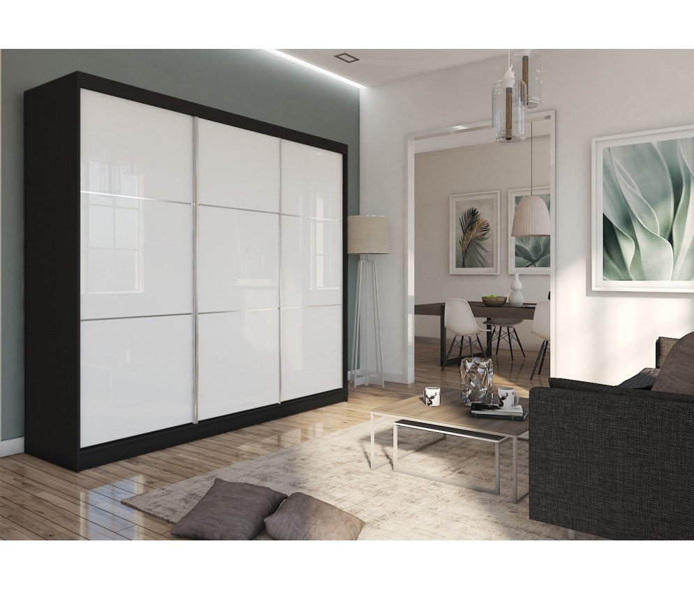 Szafa przesuwna Leksi 240 Czarny Połysk