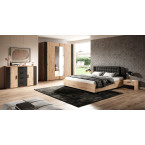 Stolik nocny Singe Dąb Artisan/Czarny