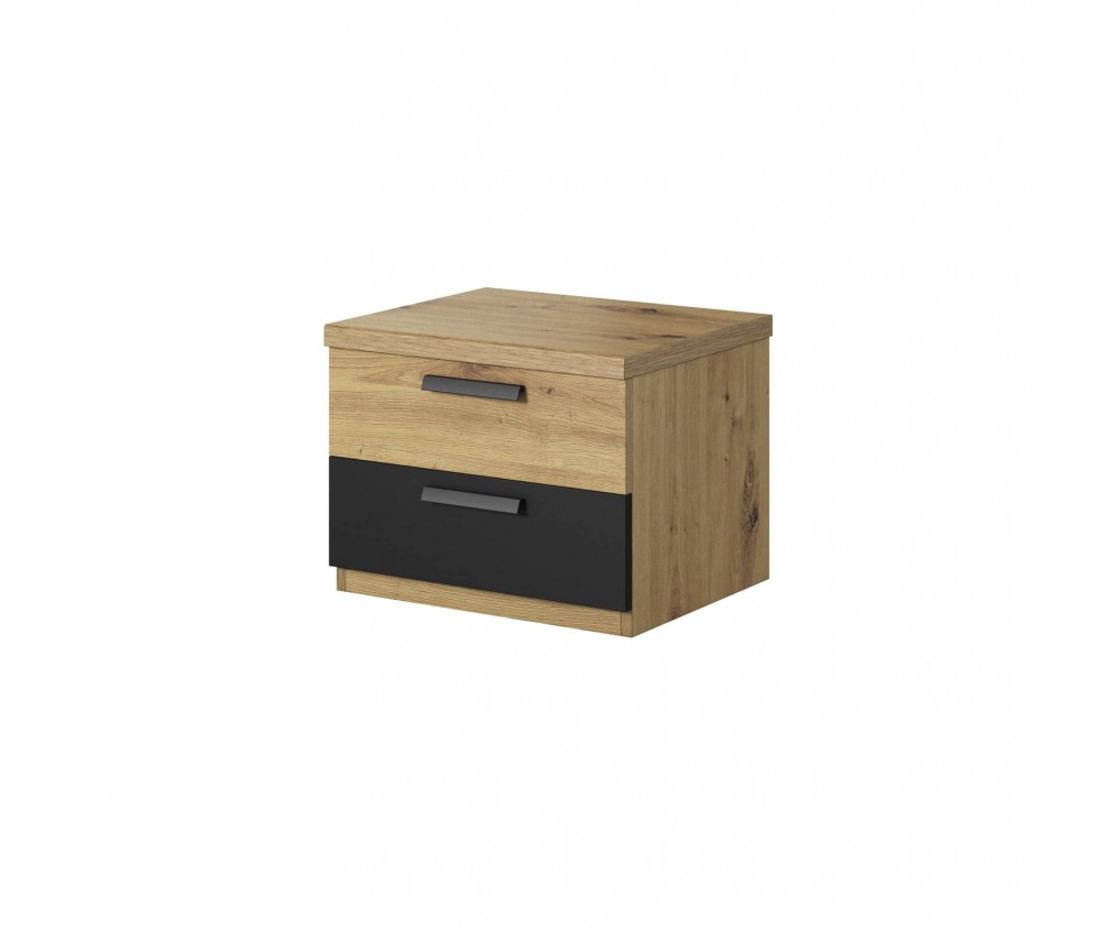 Stolik nocny Singe Dąb Artisan/Czarny