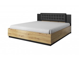 Łóżko Singe 160x200 Dąb Artisan/Czarny