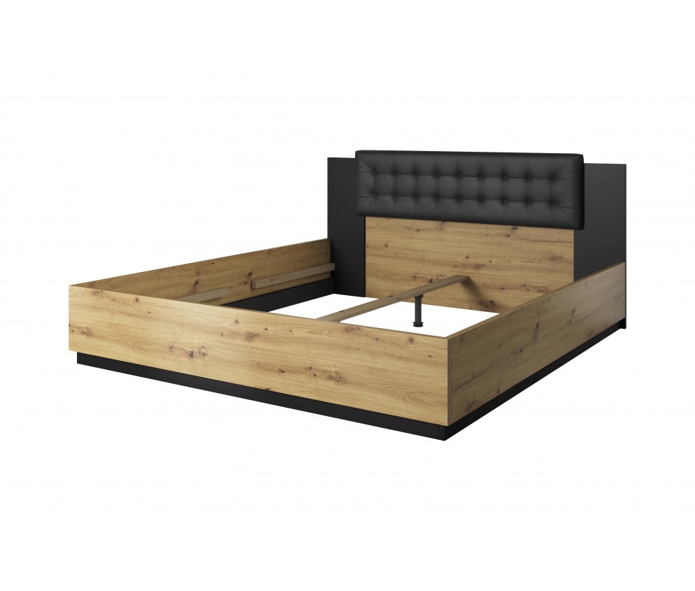Łóżko Singe 180x200 Dąb Artisan/Czarny