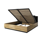 Łóżko Singe 180x200 Dąb Artisan/Czarny