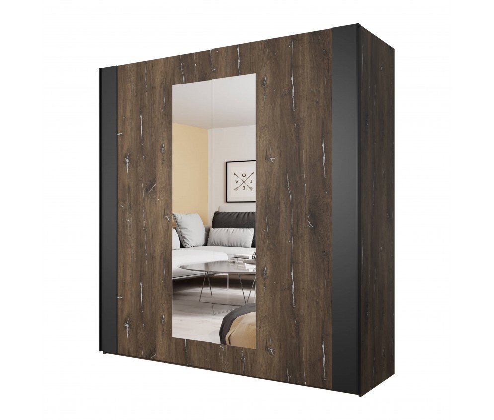 Szafa Singe Dąb Flagstaf Ciemny/Czarny 18 200