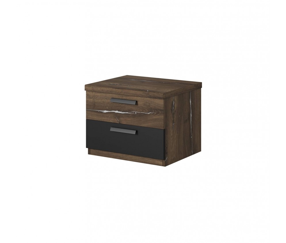 Stolik nocny Singe Dąb Flagstaf Ciemny/Czarny