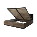 Łóżko Singe 180x200 Dąb Flagstaf Ciemny/Czarny