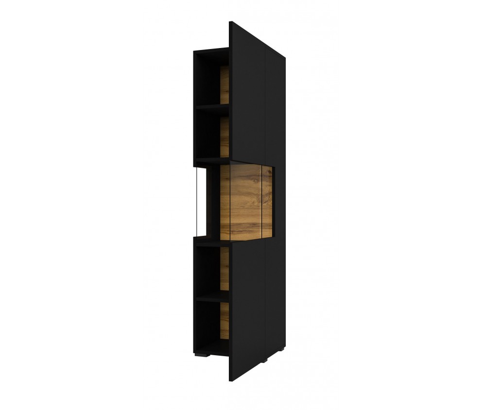 Witryna Eva 05 L/P Czarny/Dąb Wotan