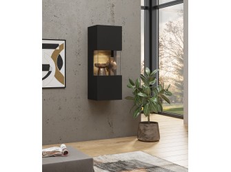 Witryna Eva 07 L/P Czarny/Dąb Wotan