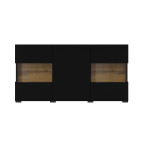 Komoda Eva 3D 25 Czarny/Dąb Wotan