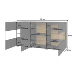 Komoda Eva 3D 25 Czarny/Dąb Wotan