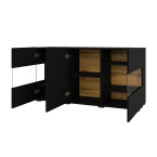 Komoda Eva 3D 25 Czarny/Dąb Wotan