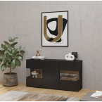 Komoda Eva 3D 25 Czarny/Dąb Wotan