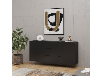 Komoda Eva 2D3S 26 Czarny/Dąb Wotan